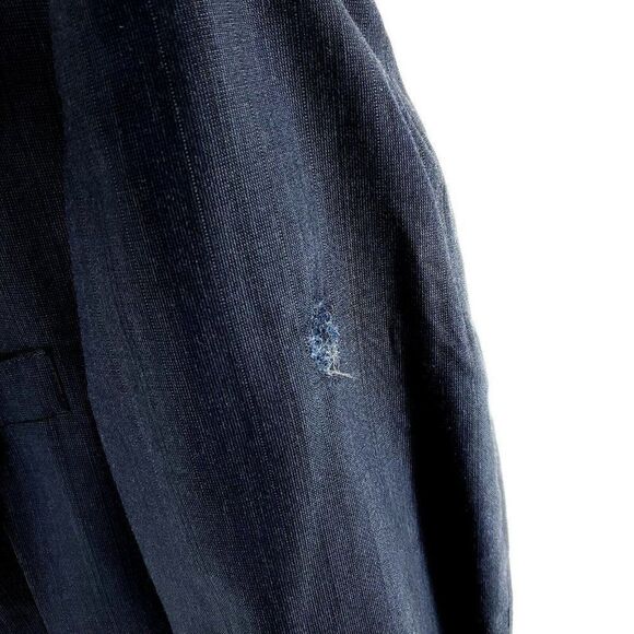 DAMAGED Hart Schaffner Marx Wool 2 Button‎ Blazer 44R Blue Portly Viracle - Picture 4 of 11